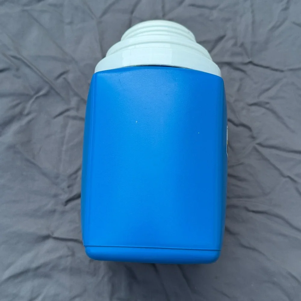 Vintage Thermos King Seeley Blue 8 oz Insulated Bottle Cup Lid USA Camping
